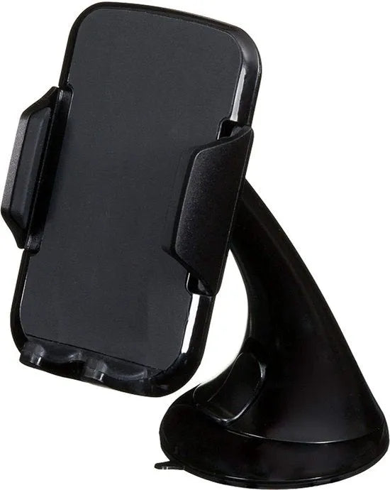 Telefoonhouder auto – Voorruit & Dashboard – Zuignap – 360° Draaibaar – Verstelbare Grip – Zwart-Ilumina Benelux