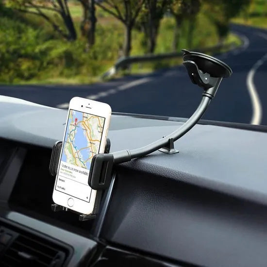 Telefoonhouder auto – Voorruit houder met lange arm – 360° draaibaar – LB-516 – Zwart-Ilumina Benelux