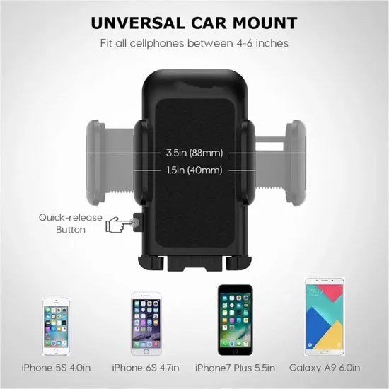 Telefoonhouder auto – Voorruit houder met lange arm – 360° draaibaar – LB-516 – Zwart-Ilumina Benelux