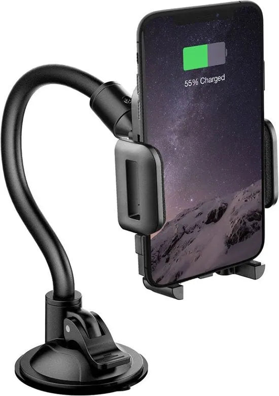 Telefoonhouder auto – Voorruit houder met lange arm – 360° draaibaar – LB-516 – Zwart-Ilumina Benelux
