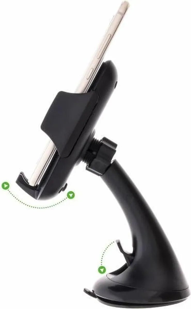 Telefoonhouder auto – Voorruit Raamhouder met Zuignap – Universeel Smartphone Autohouder – Verstelbaar – Zwart-Ilumina Benelux