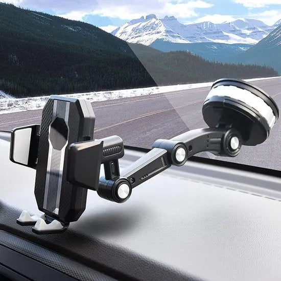 Telefoonhouder auto – Zuignap Autohouder – Voorruit/Dashboard – 360° Draaibaar – Zwart-Ilumina Benelux