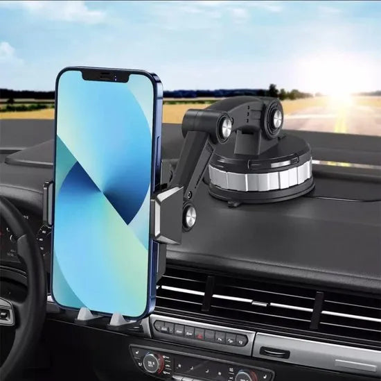 Telefoonhouder auto – Zuignap Autohouder – Voorruit/Dashboard – 360° Draaibaar – Zwart-Ilumina Benelux