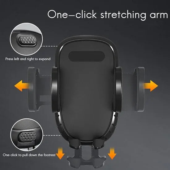 Telefoonhouder auto – Zuignap Dashboard – 360° draaibaar – One Touch ontgrendeling LB-520 – Zwart-Ilumina Benelux