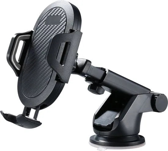 Telefoonhouder auto – Zuignap Dashboard/Raam – Klembevestiging – 360° Draaibaar – Zwart-Ilumina Benelux