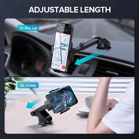 Telefoonhouder auto – Zuignap Dashboard/Raam – Klembevestiging – 360° Draaibaar – Zwart-Ilumina Benelux