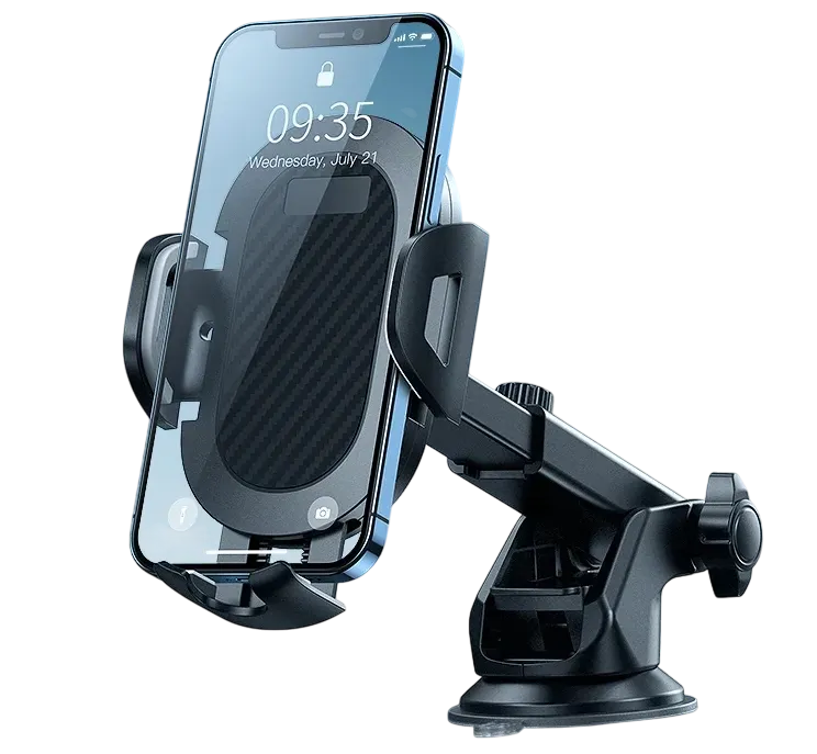 Telefoonhouder auto – Zuignap Dashboard/Raam – Klembevestiging – 360° Draaibaar – Zwart-Ilumina Benelux