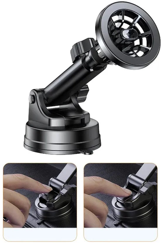 Telefoonhouder auto – Zuignap dashboard/voorruit – MagSafe magneet – 360° draaibaar – Zwart-Ilumina Benelux