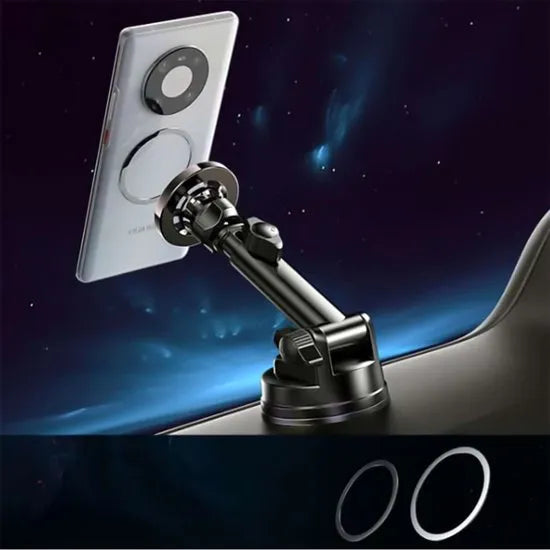 Telefoonhouder auto – Zuignap dashboard/voorruit – MagSafe magneet – 360° draaibaar – Zwart-Ilumina Benelux