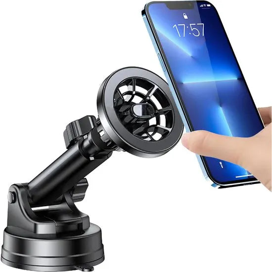 Telefoonhouder auto – Zuignap dashboard/voorruit – MagSafe magneet – 360° draaibaar – Zwart-Ilumina Benelux