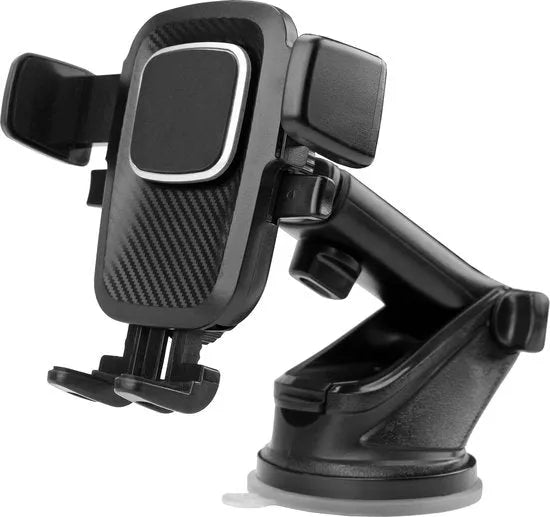 Telefoonhouder auto – Zuignap montage – Raam & Dashboard & Bureau – 360° draaibaar – Zwart – LB-525-Ilumina Benelux