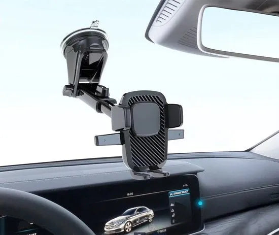 Telefoonhouder auto – Zuignap montage – Raam & Dashboard & Bureau – 360° draaibaar – Zwart – LB-525-Ilumina Benelux