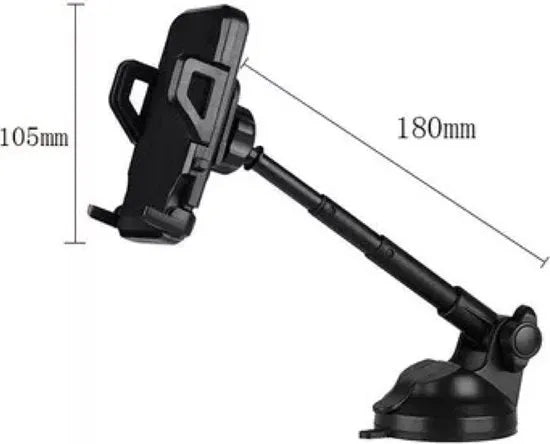 Telefoonhouder auto – Zuignap Raam & Dashboard – Bureauhouder – 360° Draaibaar – Voor Smartphones t/m 6,9 inch – Zwart-Ilumina Benelux