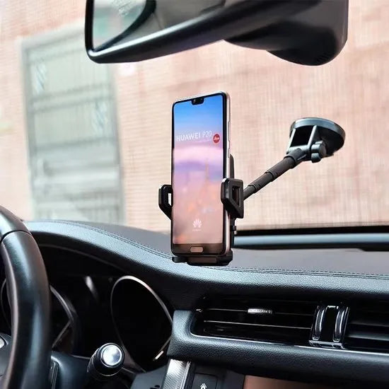 Telefoonhouder auto – Zuignap Raam & Dashboard – Bureauhouder – 360° Draaibaar – Voor Smartphones t/m 6,9 inch – Zwart-Ilumina Benelux