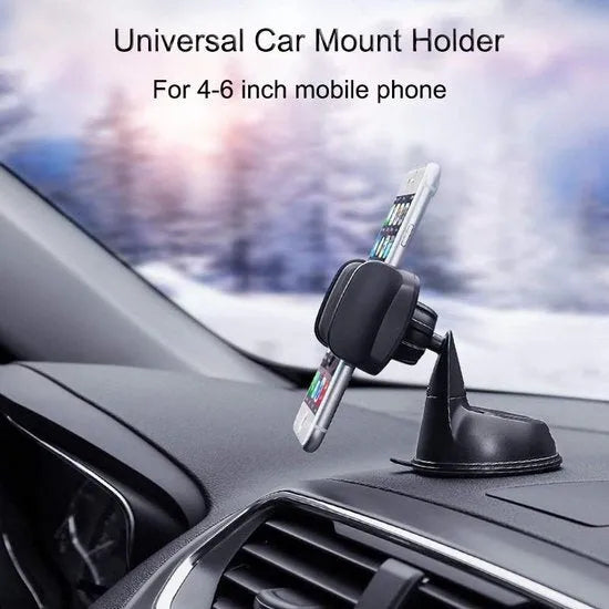 Telefoonhouder auto – Zuignap Voorruit & Dashboard – 360° Draaibaar – Universeel – Zwart-Ilumina Benelux