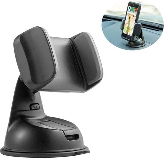 Telefoonhouder auto – Zuignap Voorruit & Dashboard – 360° Draaibaar – Universeel – Zwart-Ilumina Benelux