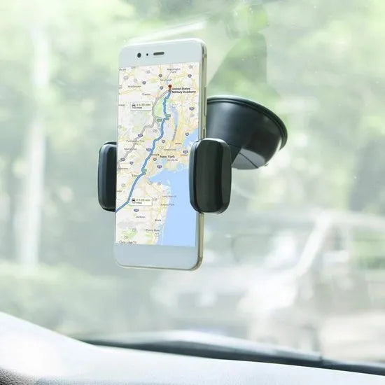 Telefoonhouder auto – Zuignap Voorruit & Dashboard – 360° Draaibaar – Universeel – Zwart-Ilumina Benelux
