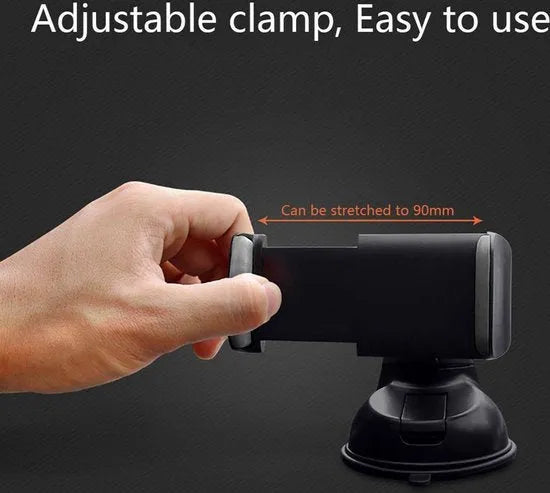 Telefoonhouder auto – Zuignap Voorruit & Dashboard – 360° Draaibaar – Universeel – Zwart-Ilumina Benelux