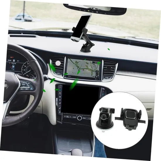 Telefoonhouder auto – Zuignap voorruit & dashboard – Stevig – Universeel – Zwart-Ilumina Benelux