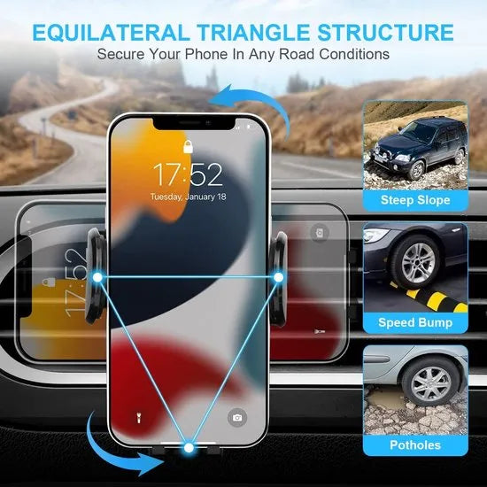 Telefoonhouder auto – Zuignap voorruit & dashboard – Stevig – Universeel – Zwart-Ilumina Benelux