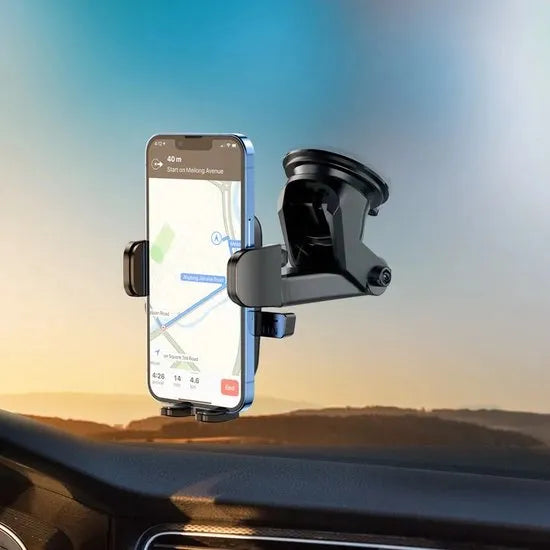 Telefoonhouder auto – Zuignap voorruit & dashboard – Stevig – Universeel – Zwart-Ilumina Benelux