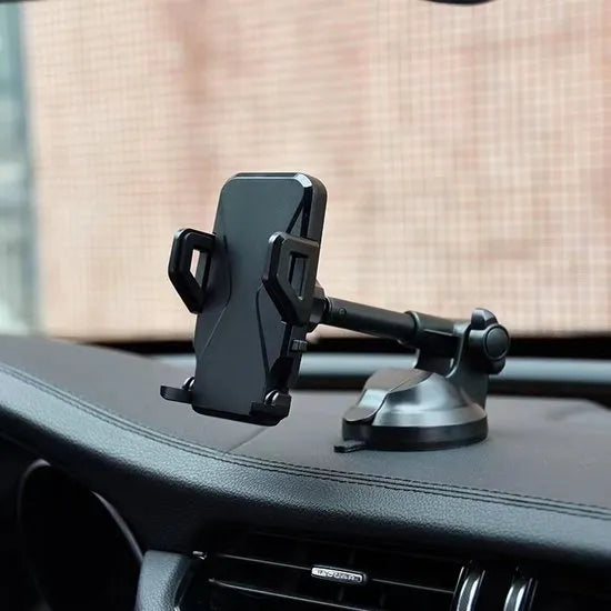 Telefoonhouder auto – Zuignap Voorruit/Dashboard/Bureau – 360° draaibaar – Voor smartphones 4-6,9 inch – Zwart-Ilumina Benelux