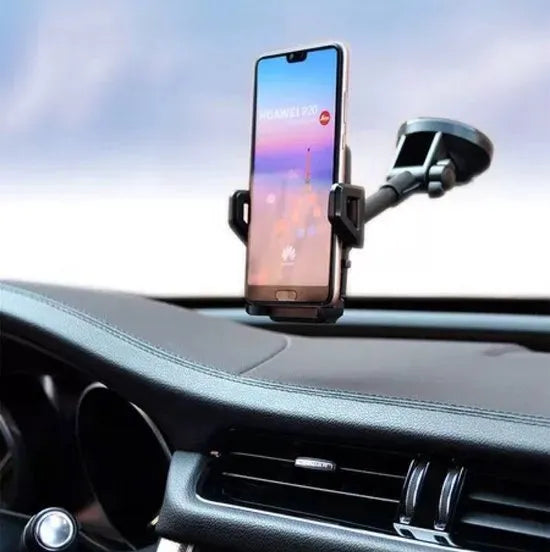 Telefoonhouder auto – Zuignap Voorruit/Dashboard/Bureau – 360° draaibaar – Voor smartphones 4-6,9 inch – Zwart-Ilumina Benelux