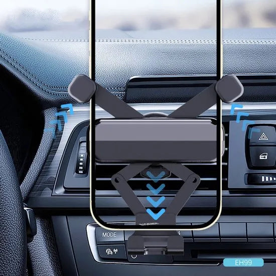 Telefoonhouder auto – Zwaartekracht Ventilatierooster – Universeel – 360° Draaibaar – Zwart-Telefoonhouders-Ilumina Benelux