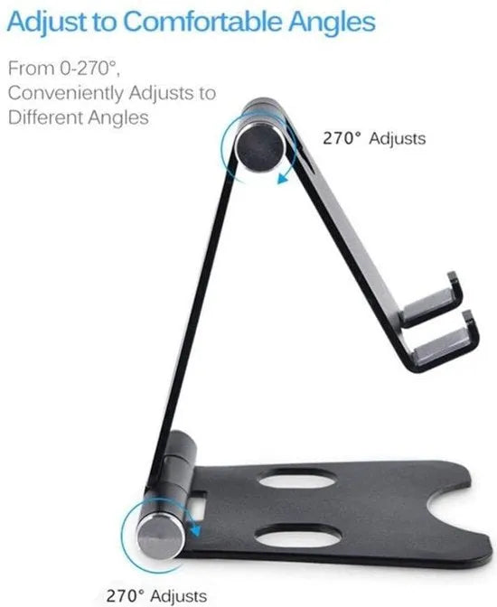 Telefoonhouder bureau – Aluminium telefoonstandaard – Ook voor tablet – Anti-slip – Zwart-Ilumina Benelux