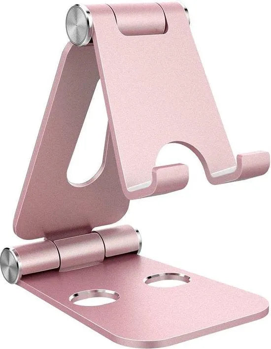 Telefoonhouder bureau – Aluminium telefoonstandaard – Tablet houder – Verstelbaar – Roze-Ilumina Benelux