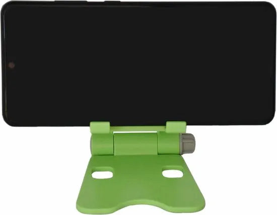 Telefoonhouder bureau – Opvouwbaar & Verstelbaar – Voor Smartphone & Tablet – Kabelmanagement – Groen-Ilumina Benelux
