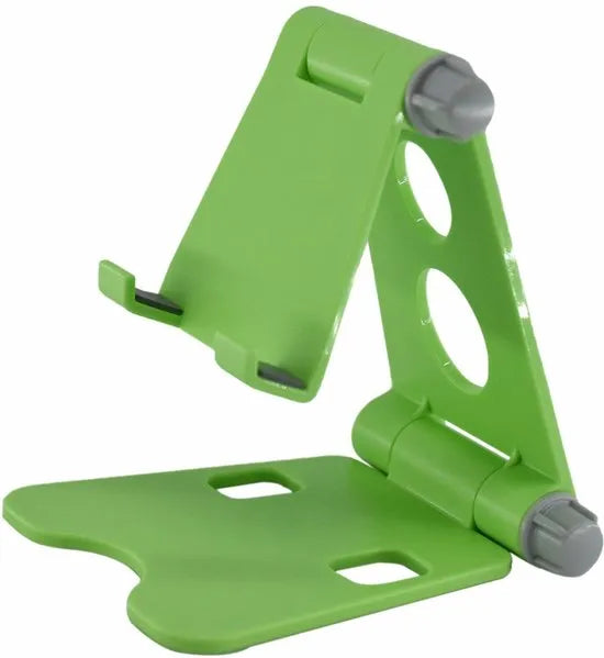 Telefoonhouder bureau – Opvouwbaar & Verstelbaar – Voor Smartphone & Tablet – Kabelmanagement – Groen-Ilumina Benelux