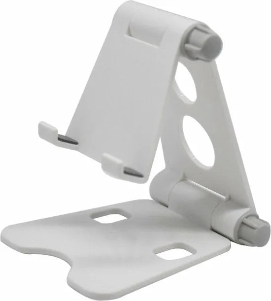 Telefoonhouder bureau – Opvouwbaar & Verstelbaar – Voor Smartphone & Tablet – Kabelmanagement – Wit-Ilumina Benelux