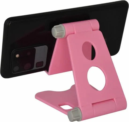 Telefoonhouder bureau – Verstelbaar & opvouwbaar – Voor smartphone & tablet – Kabelmanagement – Rood-Ilumina Benelux