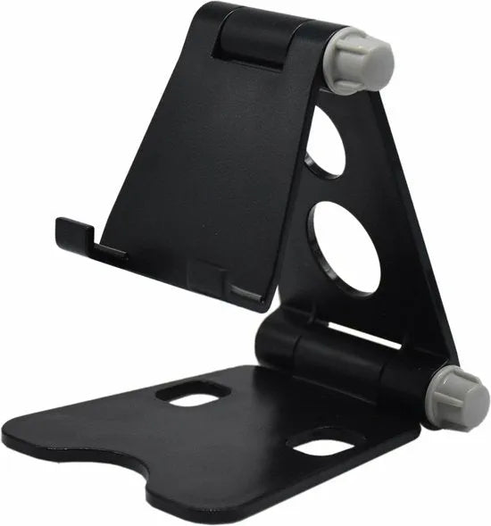 Telefoonhouder bureau – Verstelbaar & opvouwbaar – Voor smartphone & tablet – Kabelmanagement – Zwart-Ilumina Benelux