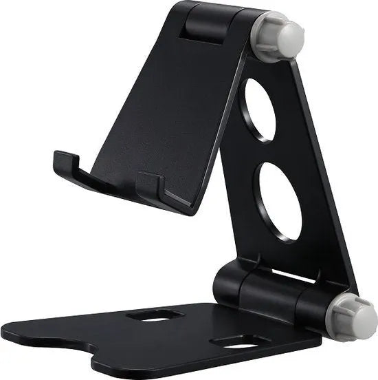 Telefoonhouder bureau – Verstelbaar & opvouwbaar – Voor smartphone & tablet – Kabelmanagement – Zwart-Ilumina Benelux