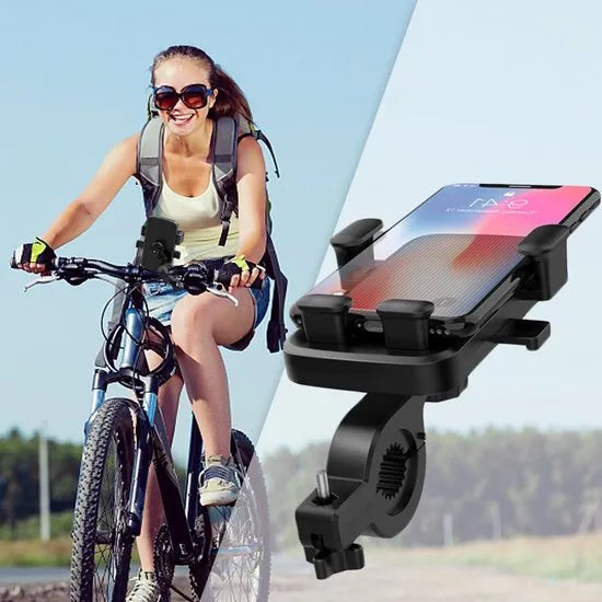 Telefoonhouder fiets – 360° draaibaar telefoon mount – Anti-slip schokbestendig – Universele navigatieclip – Zwart-Ilumina Benelux