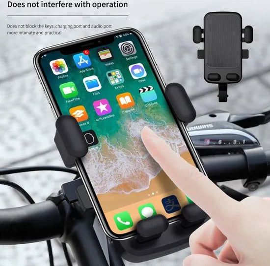 Telefoonhouder fiets – 360° draaibaar telefoon mount – Anti-slip schokbestendig – Universele navigatieclip – Zwart-Ilumina Benelux