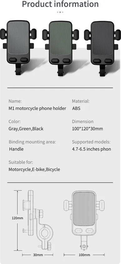 Telefoonhouder fiets – 360° draaibaar telefoon mount – Anti-slip schokbestendig – Universele navigatieclip – Zwart-Ilumina Benelux