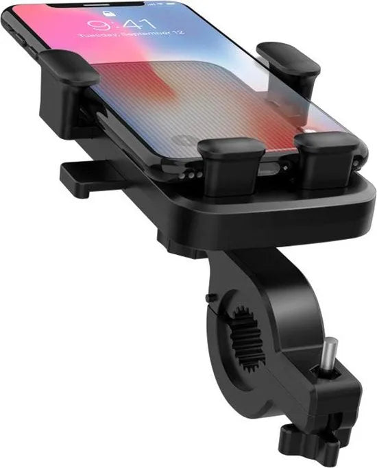 Telefoonhouder fiets – 360° draaibaar telefoon mount – Anti-slip schokbestendig – Universele navigatieclip – Zwart-Ilumina Benelux