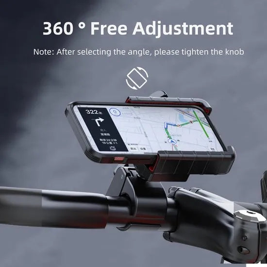 Telefoonhouder fiets – 360° draaibaar – Universeel 4,5-7 inch – Verstelbare klem – Zwart-Ilumina Benelux