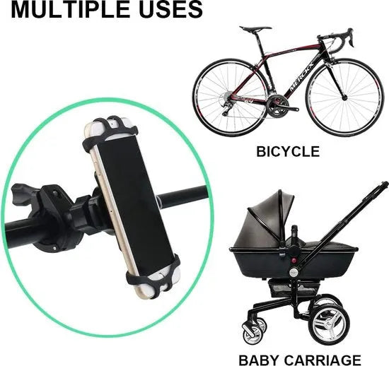 Telefoonhouder fiets – 360° draaibaar – Verstelbaar stuurhouder – Universeel 4-6,7 inch smartphones – Zwart-Ilumina Benelux