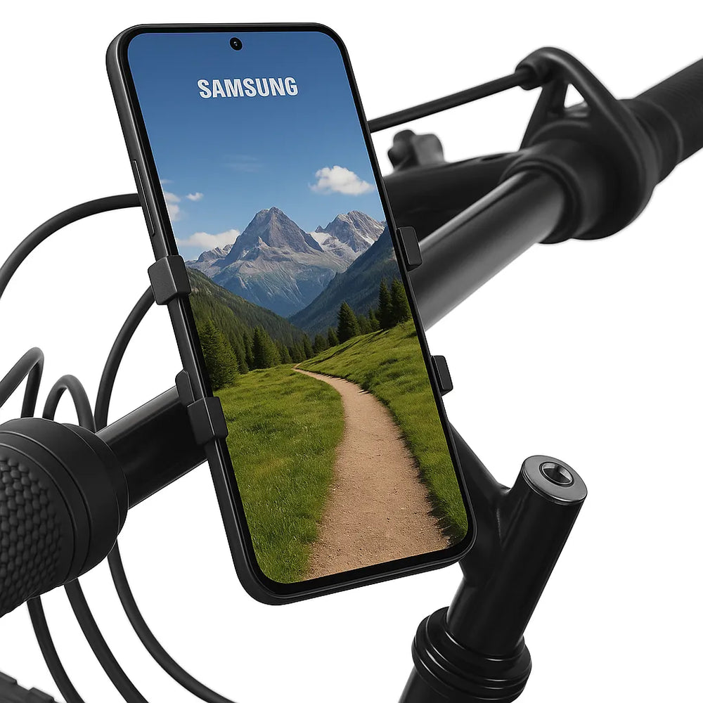 Telefoonhouder fiets – Aluminium klem – 360° draaibaar – Ook voor scooter en motor – Universeel voor iPhone/Samsung – Zwart-Ilumina Benelux