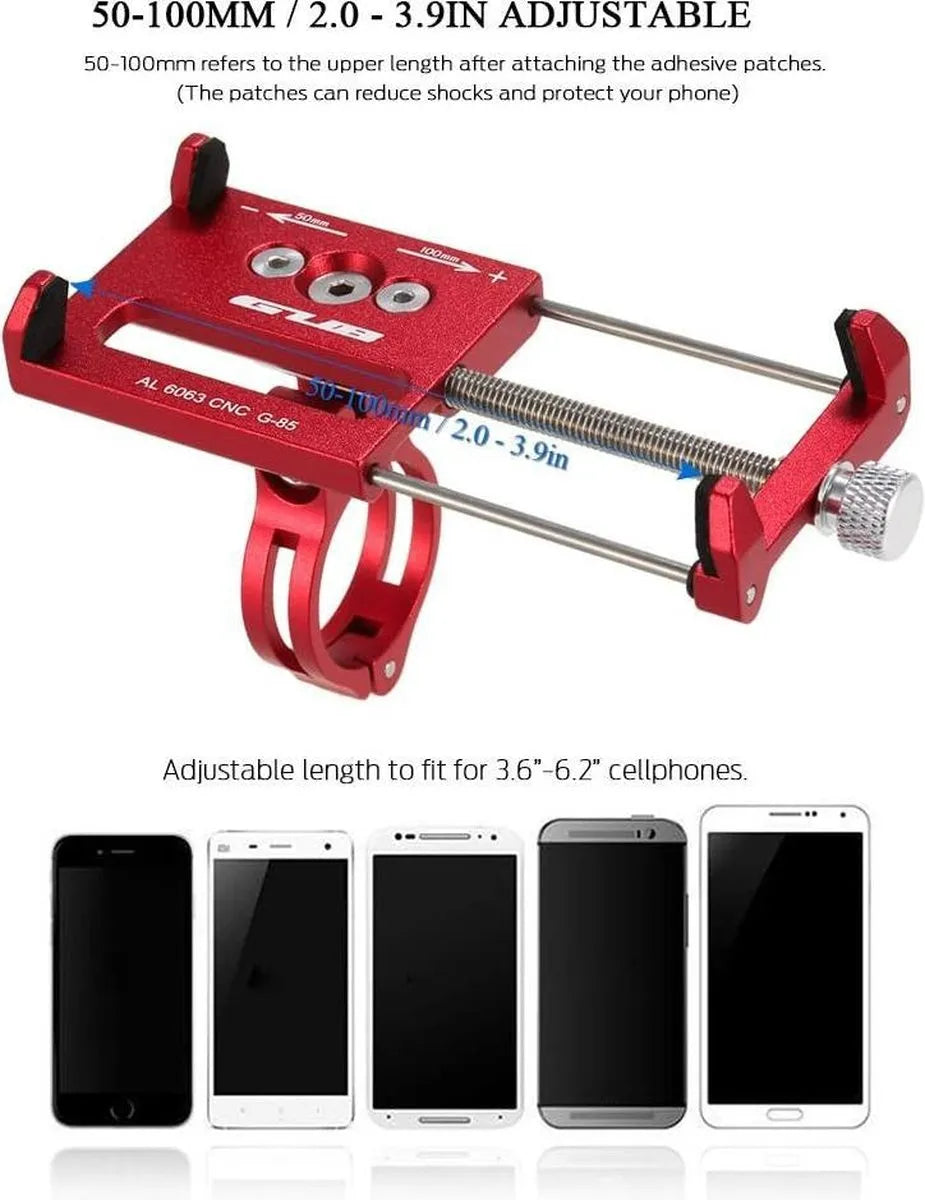 Telefoonhouder fiets – Aluminium klemhouder – 360° draaibaar – Voor fiets & motor – Zilver-Ilumina Benelux