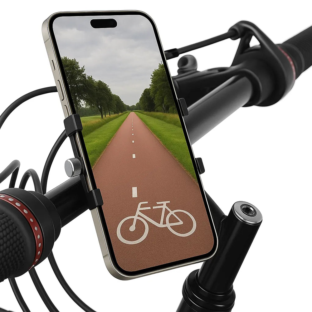 Telefoonhouder fiets – Aluminium klemhouder – 360° draaibaar – Voor fiets & motor – Zilver-Ilumina Benelux