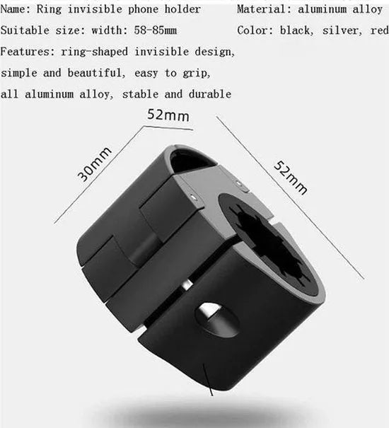Telefoonhouder fiets – Aluminium Smartphonehouder – Stevige Klem – Universeel – Grijs-Ilumina Benelux