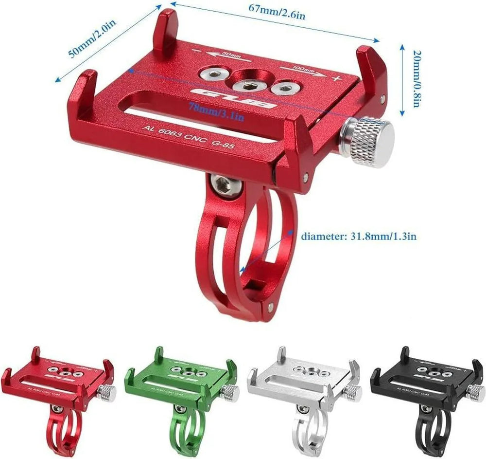 Telefoonhouder fiets – Aluminium stuur- en spiegelmontage – Voor fiets motor scooter brommer – Stevig klem – Zwart-Ilumina Benelux