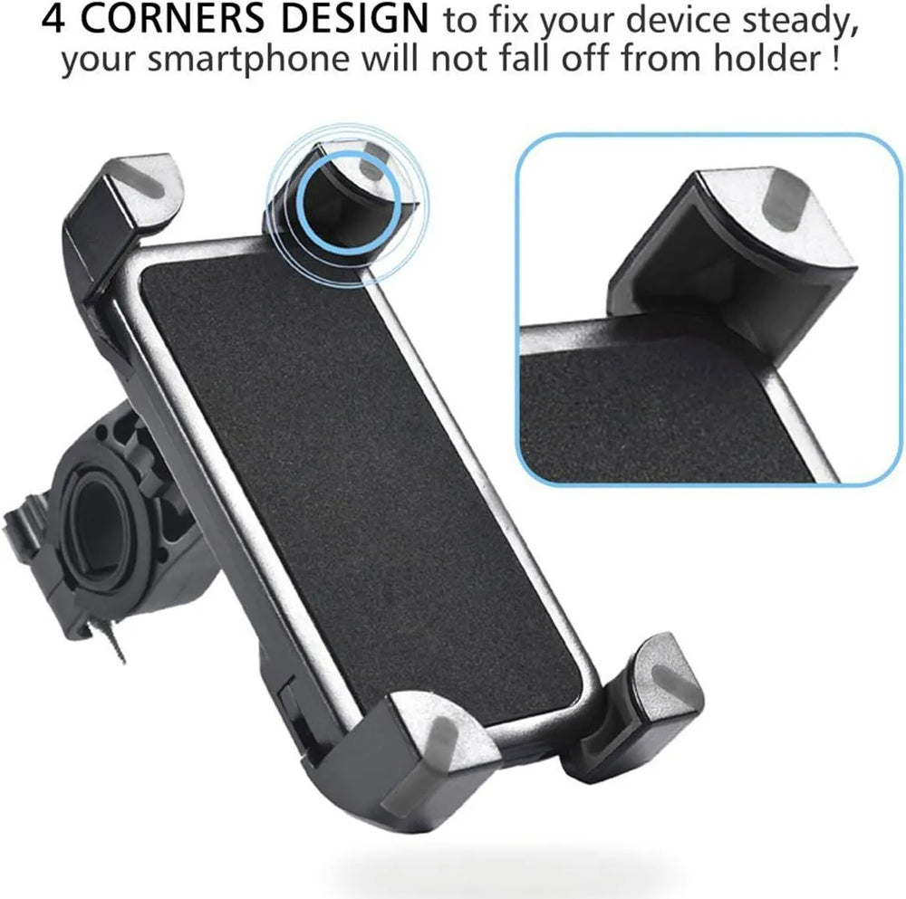 Telefoonhouder fiets – Anti-schok – 360° draaibaar & verstelbaar – Universeel voor e-bike, step, fatbike, scooter – Zwart-Ilumina Benelux