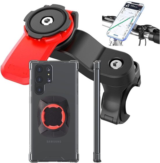 Telefoonhouder fiets – Magnetisch met backcover – Geschikt voor Samsung Galaxy S24 Ultra – Magneetsluiting-Telefoonhouders-Ilumina Benelux