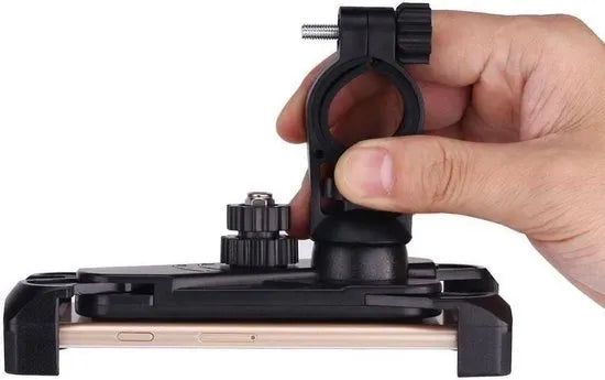 Telefoonhouder fiets – Schokbestendig – Verstelbaar 4-7 inch – Voor fiets & scooter – Zwart-Ilumina Benelux